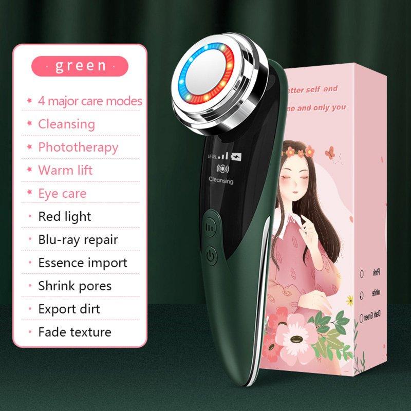 Face Care |  Facial Massager Ultrasonic Facial Cleanser Wrinkle Removal Anti Aging Skin Rejuvenation Skin Care Tools Green Face Care Face Care