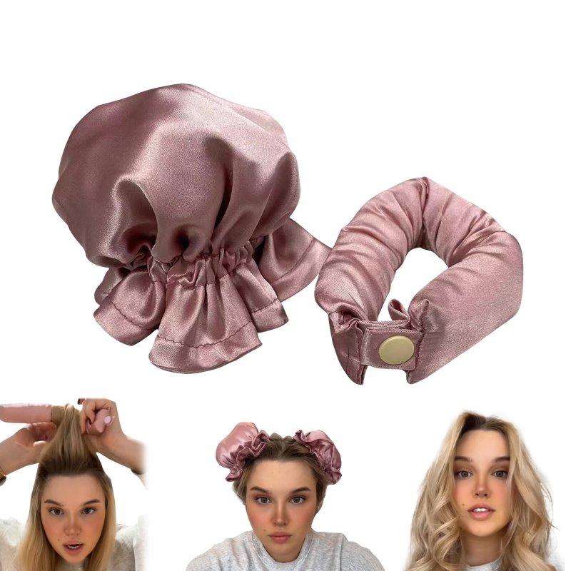 Hair Styling |  Heatless Curling Rod For Long Hair Bun Bons Curling Stick Curly Hair Cover Set Big Wave Sleeping Curly Tools pink TS65 Hair Styling Hair Styling