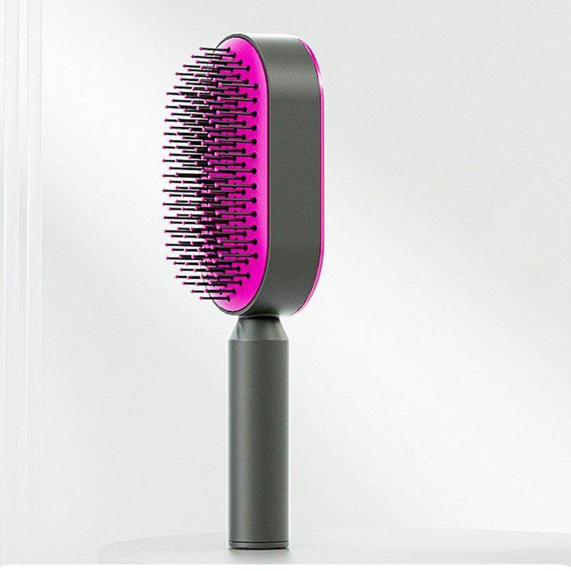 Hair Styling |  Women Air Cushion Massager Brush Household Painless Self Cleaning Hair Brush Shaping Comb with Anti-slip Handle Rose Red Hair Styling Hair Styling