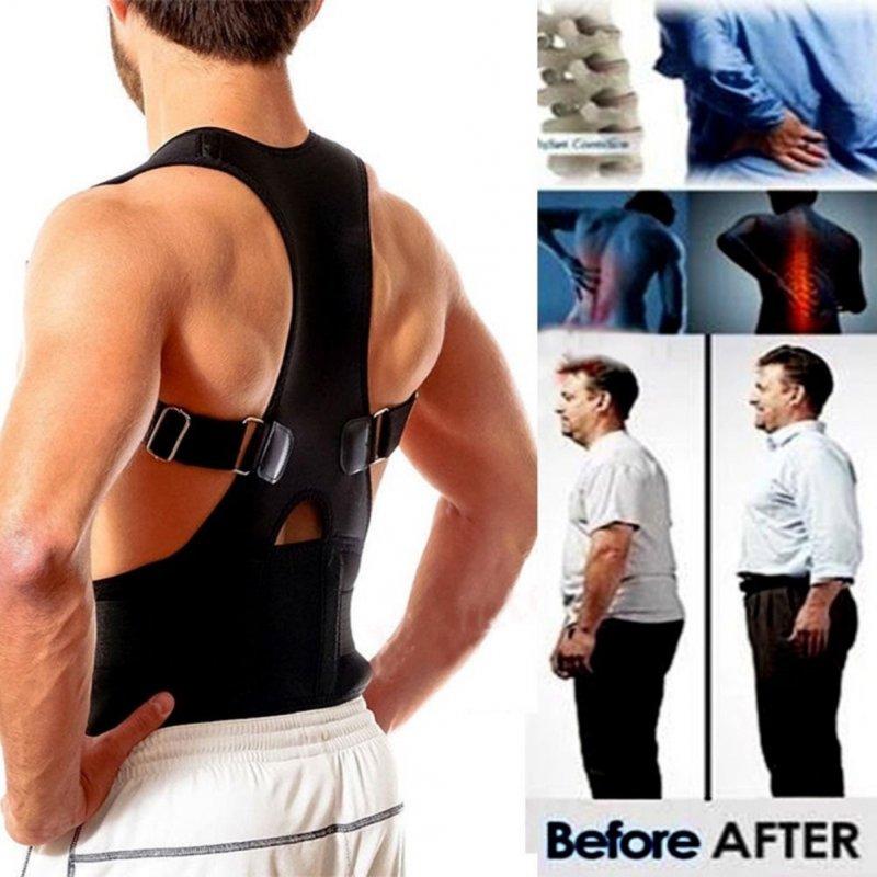 Health Management |  Unisex Back Posture Corrector Magnetic Adjustable Posture Brace Back Support Belt M Health Care Health Management