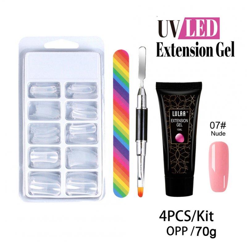 Nail Tools |  Poly Uv Gel Nail Builder Extension Kit LED Lamp Nail Gel Polish Set Extension Polygel Nail Kit 4 piece set Makeup 4 piece set