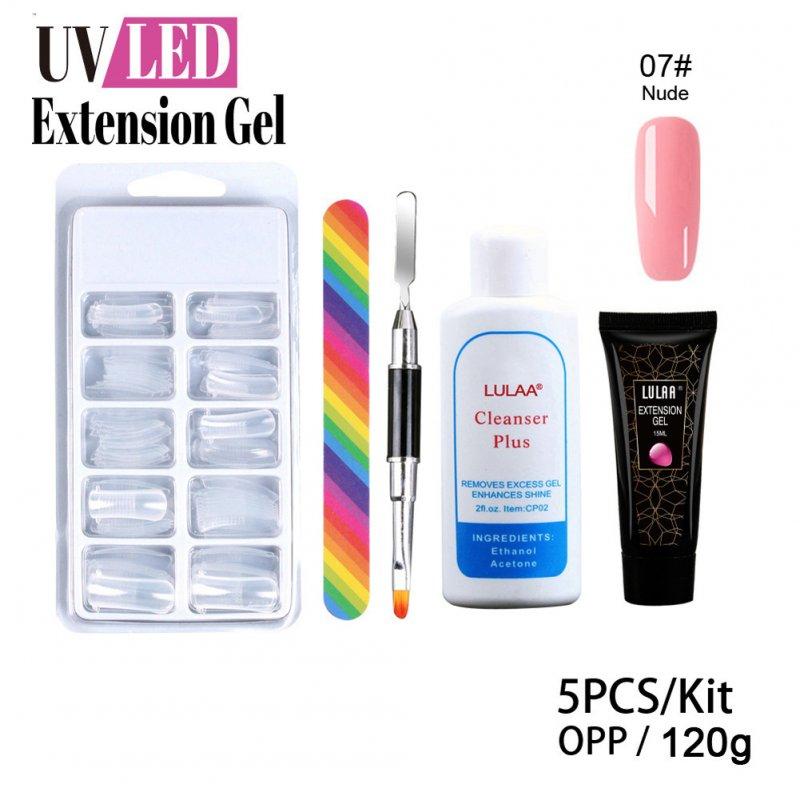 Nail Tools |  Poly Uv Gel Nail Builder Extension Kit LED Lamp Nail Gel Polish Set Extension Polygel Nail Kit 5 piece set Makeup 5 piece set