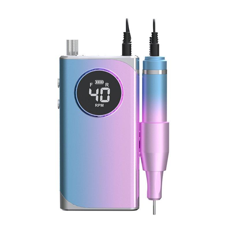 Nail Tools |  Uv-401 Electric Nail Drill Machine 40000 Rpm Portable Professional Rechargeable Stable Low Noise Nail Drills Colorful Makeup Gradient Colorful