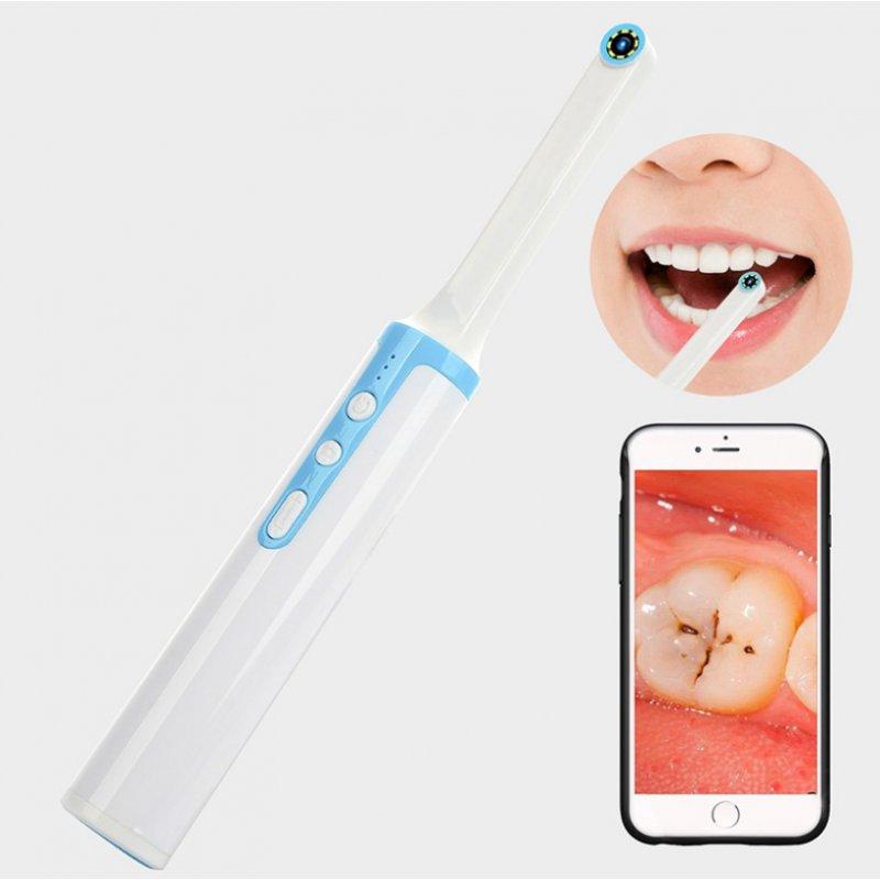 Personal Care |  P10 Endoscope WiFi Dental Camera HD Intraoral Endoscope LED Light Dentist Inspection Tool Oral Real-time Video Support for Android/iOS/Tablet/Windows Blue+white Health Care Blue+white