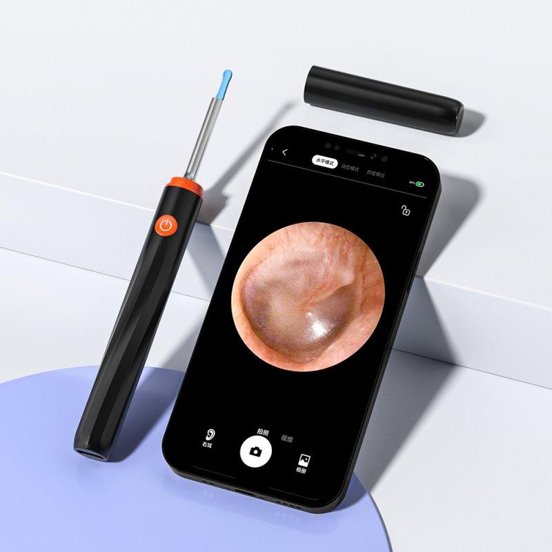 Personal Health Protection |  Electric Ear Wax Removal Tool Internal Lithium Battery 3mp Pixel Camera Silicone Ear Tip Wifi Connection Black Health Care Black