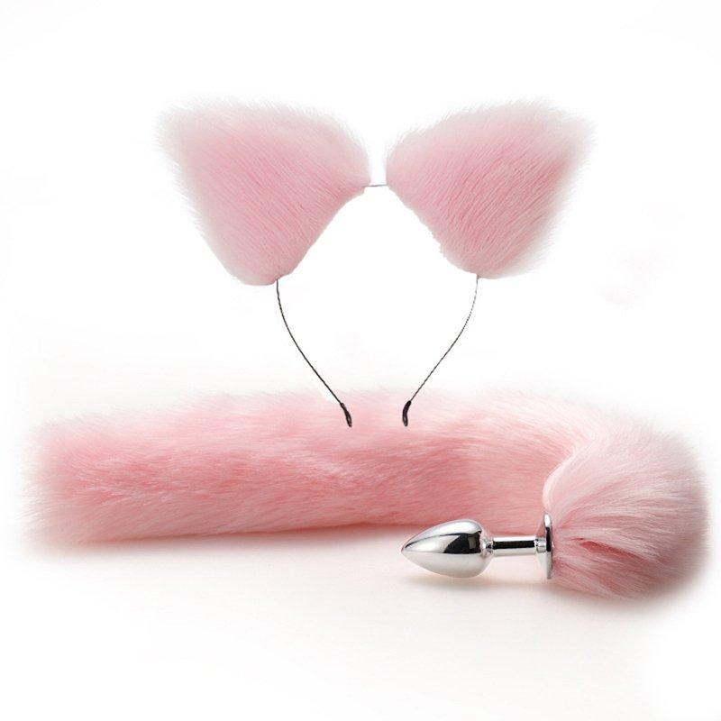 Sex Toys |  2 Pcs Set Anal Beads Tail Anal Butt Plug Sex Products For Adults Erotic Toys For Woman Gay Men Anus Dilator Intimate Goods pure powder Adult Items Pure powder