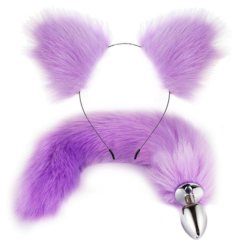 Sex Toys |  2 Pcs Set Anal Beads Tail Anal Butt Plug Sex Products For Adults Erotic Toys For Woman Gay Men Anus Dilator Intimate Goods pure purple Adult Items Pure purple