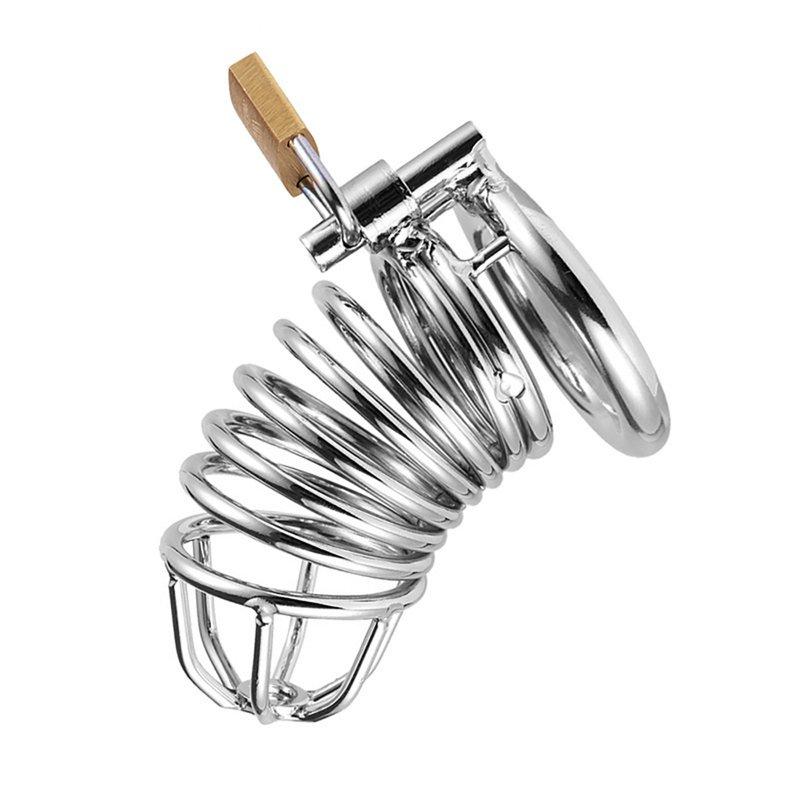 Sex Toys |  3 PCS Male Chastity Cage Lightweight Cock Cage Device Sex Toys Cock Rings With Lock For Male Men Penis Exercise Set/silver with 4.0 snap ring Adult Items Set/silver with 4.0 snap ring