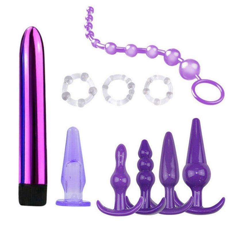 Sex Toys |  4/8/10pcs Reusable Washable Anal Plug Set Multiple Colors Anal Dilator Toys Adults Sex Toys For Men Women 10pcs purple Adult Items 10pcs purple