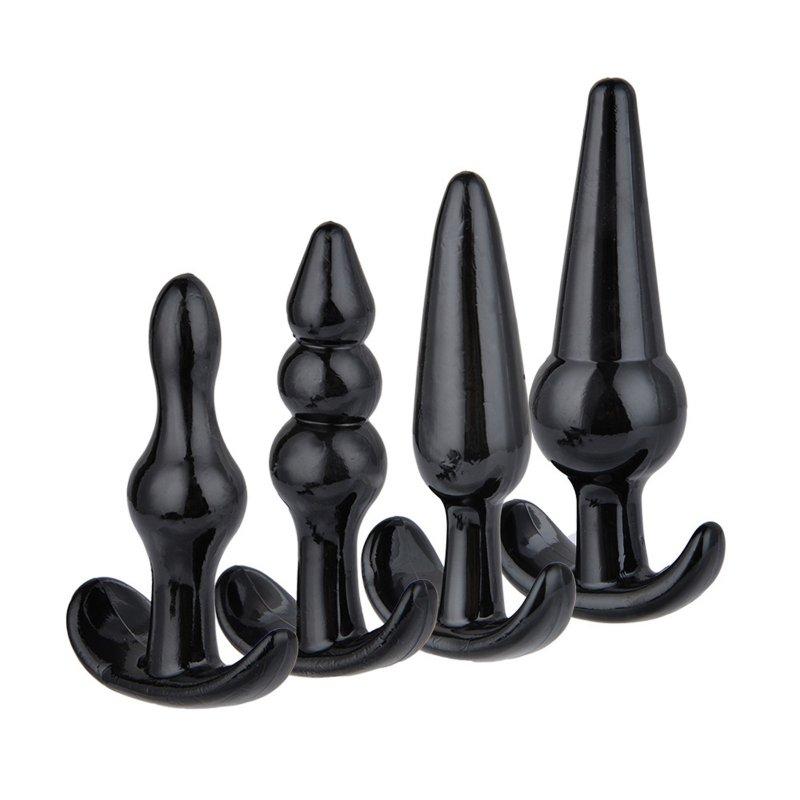 Sex Toys |  4/8/10pcs Reusable Washable Anal Plug Set Multiple Colors Anal Dilator Toys Adults Sex Toys For Men Women 4pcs black Adult Items 4pcs black