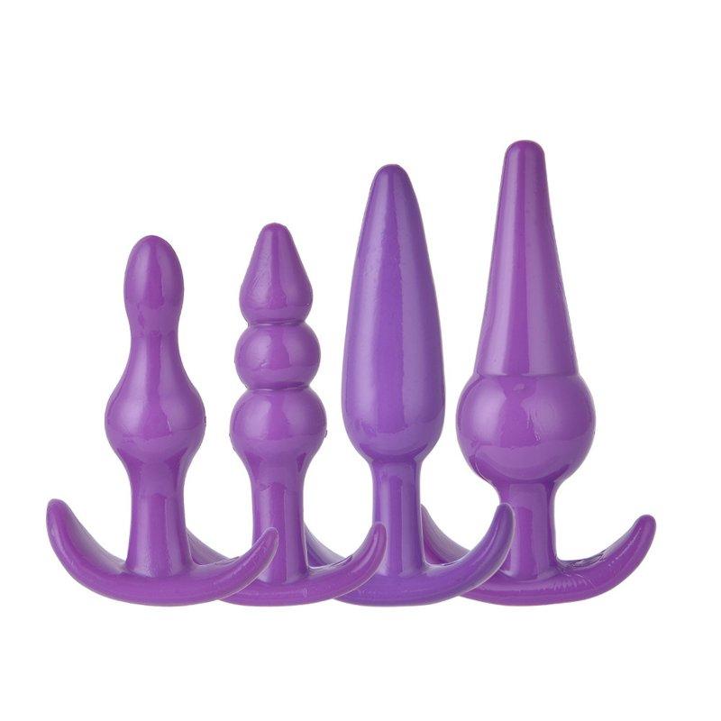 Sex Toys |  4/8/10pcs Reusable Washable Anal Plug Set Multiple Colors Anal Dilator Toys Adults Sex Toys For Men Women 4pcs purple Adult Items 4pcs purple