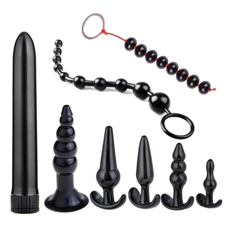 Sex Toys |  4/8/10pcs Reusable Washable Anal Plug Set Multiple Colors Anal Dilator Toys Adults Sex Toys For Men Women 8pcs black Adult Items 8pcs black