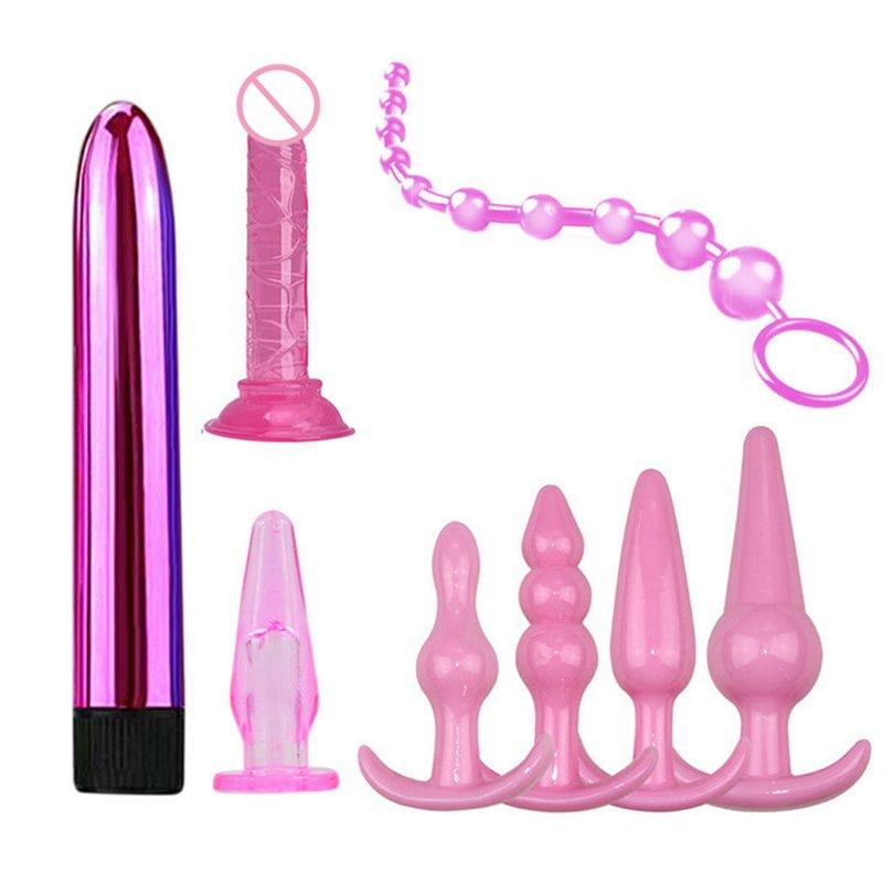 Sex Toys |  7pcs/8pcs Soft Silicone Butt Plug Dildo Masturbation Anal Plug Vaginal Plug Set For Women Men Anal Trainer Couples Small dildo set of 8 pink Adult Items Sex Toys