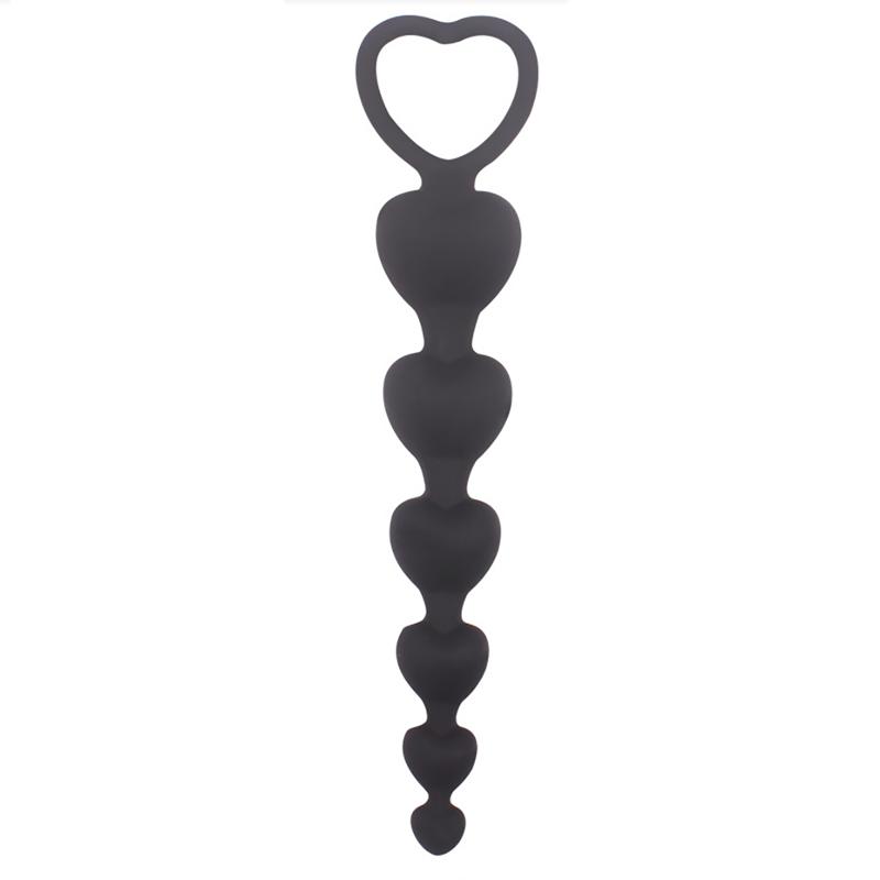 Sex Toys |  Heart Beads Soft Anal Plug Anus Toys Big Balls Silicone G-Spot Stimulating Butt Plugs Adult Sex Couple Sexy black Adult Items Black