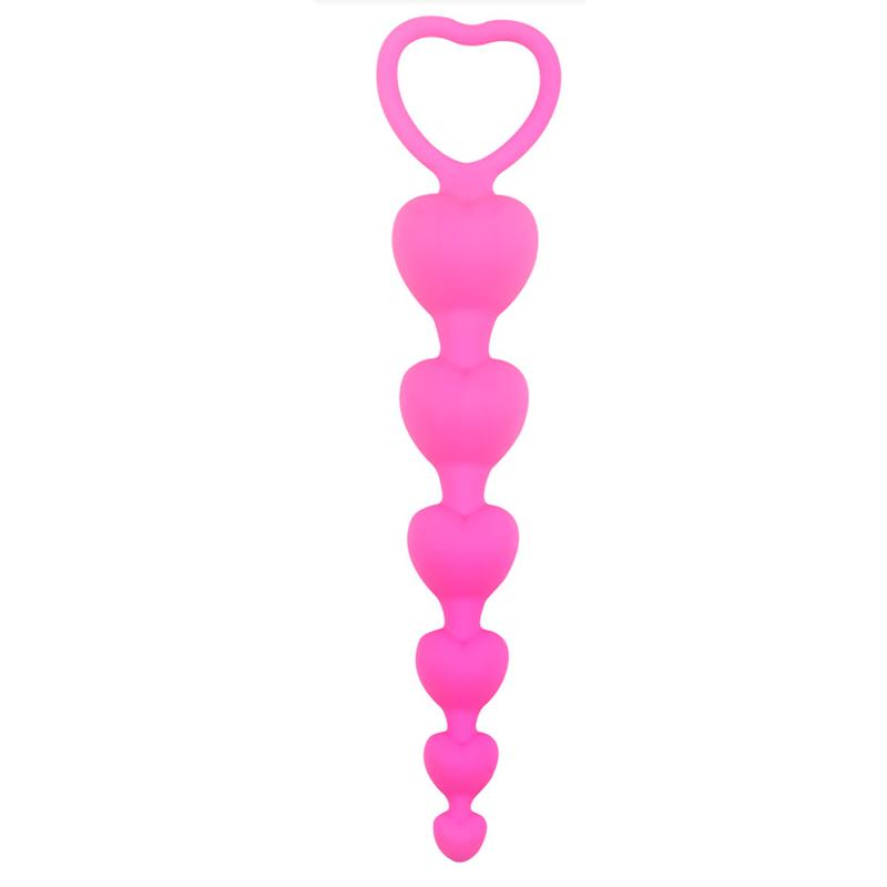 Sex Toys |  Heart Beads Soft Anal Plug Anus Toys Big Balls Silicone G-Spot Stimulating Butt Plugs Adult Sex Couple Sexy rose Red Adult Items Rose red