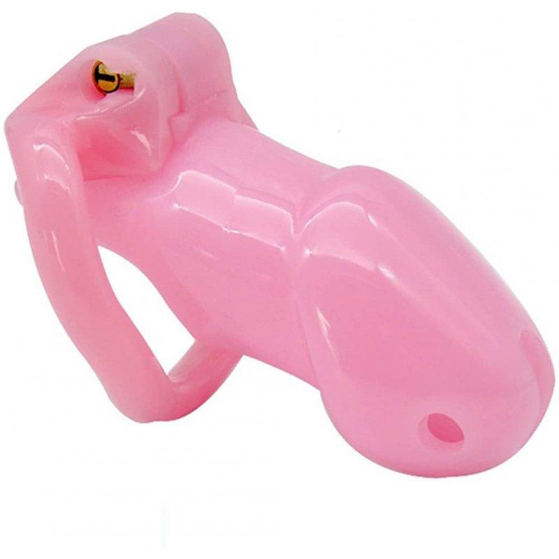 Sex Toys |  Male Chastity Cage with 2 Brass Locks Adjustable Silicone Cock Cage with 4 Rings for Male Penis Exercise  Pink Adult Items Pink