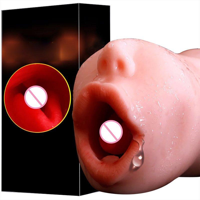 Sex Toys |  Male Masturbator Cup Double-end Male Sex Toys With 3D Realistic Textured Pocket Pussy Tight Anus Sex Stroker TPE Sex Doll Adult Toy For Male Men Big mouth Adult Items Big mouth