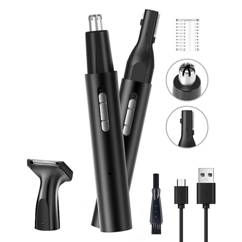 Shavers & Razors |  3-in-1 Electric Nose Hair Trimmer Clipper Usb Rechargeable Professional Painless Energy Saving Mute Eyebrow Razors black Shavers & Razors Black