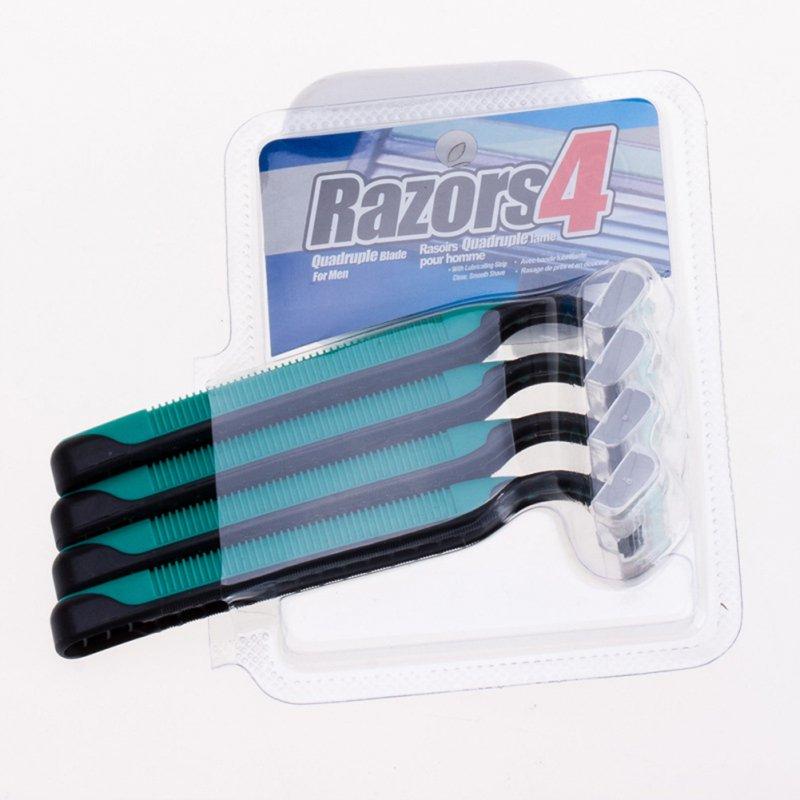 Shavers & Razors |  4 Pcs Classic Disposable Women Razors Non-slip Manual Shaver Leg Hair Armpit Hair Remover (3-layer Blades) green Shavers & Razors Green