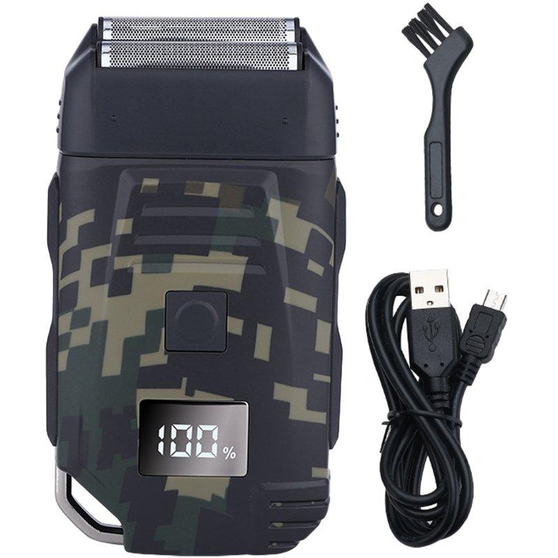 Shavers & Razors |  Electric Shaver Reciprocating Double-Headed Beard Trimmer USB Rechargeable LCD Shaving Machine Camouflage Shavers & Razors Camouflage + USB