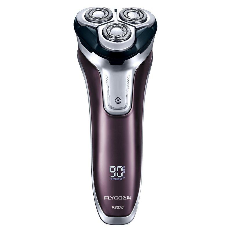 Shavers & Razors |  Flyco 3D Floating Head Rechargeable Portable Body Washable Led Light Fast Charge Triple Blade Barbeador  purple_British regulatory Shavers & Razors Purple + British regulatory