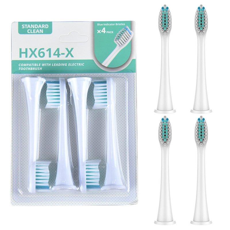 Teeth & Oral Care |  4pcs Ultrasonic Electric Toothbrush Head Replacement Brush Head Kits For HX-6014 HX 3 / 6 / 9 HX614 Upgrade – White Health Care HX614 Upgrade - White