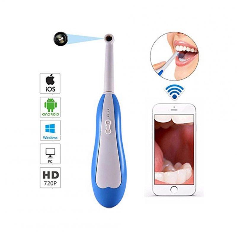 Teeth & Oral Care |  Oral Dental Intraoral Camera Hd Wifi Endoscope Teeth Mirror Wireless Oral Real-time Inspect Camera Otoscopio Tooth Camera White+light blue Health Care Teeth & Oral Care