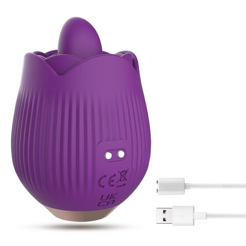 Vibrators |  2 In 1 Women Rose Vibrator Sex Toys 9 Vibration Modes Clitoris Sucker Stimulator Tongue Masturbator Sex Toy purple Adult Items Purple