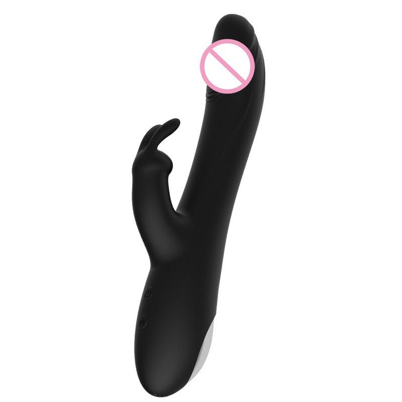 Vibrators |  2 PCS Dual G Spot Rabbit Vibrator Clitoral Massager Nipple Stimulator Vibrator Sex Toys For Female Couples Women black Adult Items Black