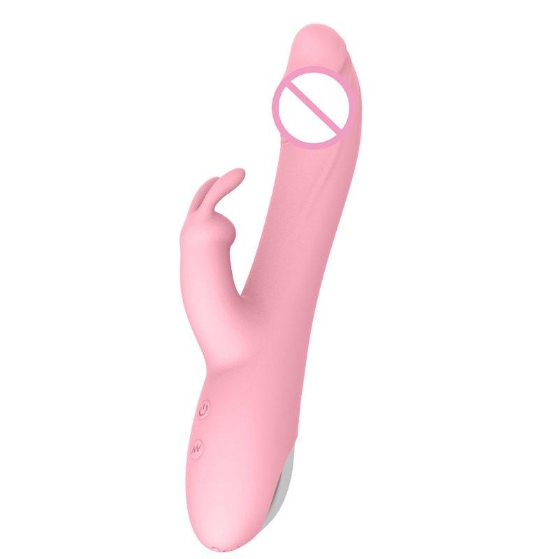 Vibrators |  2 PCS Dual G Spot Rabbit Vibrator Clitoral Massager Nipple Stimulator Vibrator Sex Toys For Female Couples Women pink Adult Items Pink