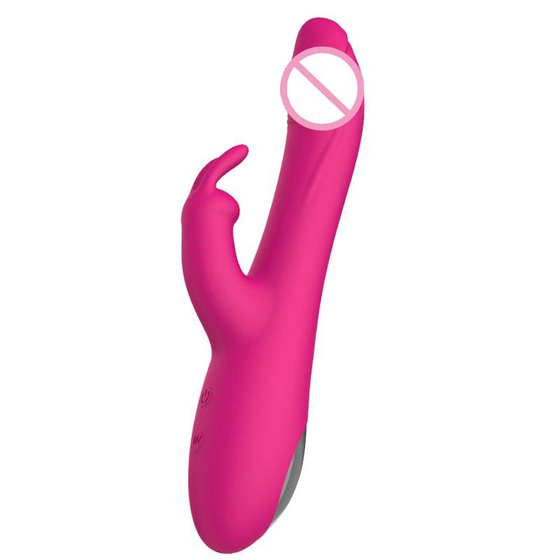 Vibrators |  2 PCS Dual G Spot Rabbit Vibrator Clitoral Massager Nipple Stimulator Vibrator Sex Toys For Female Couples Women rose Red Adult Items Rose red