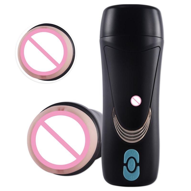 Vibrators |  3-in-1 Male Masturbator Cup Washable Detachable USB Charging Penis Enlargement Trainer Adult Sex Toys Black Adult Items Black