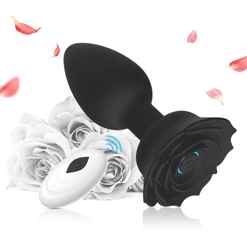 Vibrators |  Anal Vibrators Butt Plug 10 Modes Sex Toy Vibrating Rose Remote Control Rose Base Waterproof Silicone Rose Adult Toys Black Remote Control Aluminum Foil Bag Adult Items Black Remote Control Aluminum Foil Bag