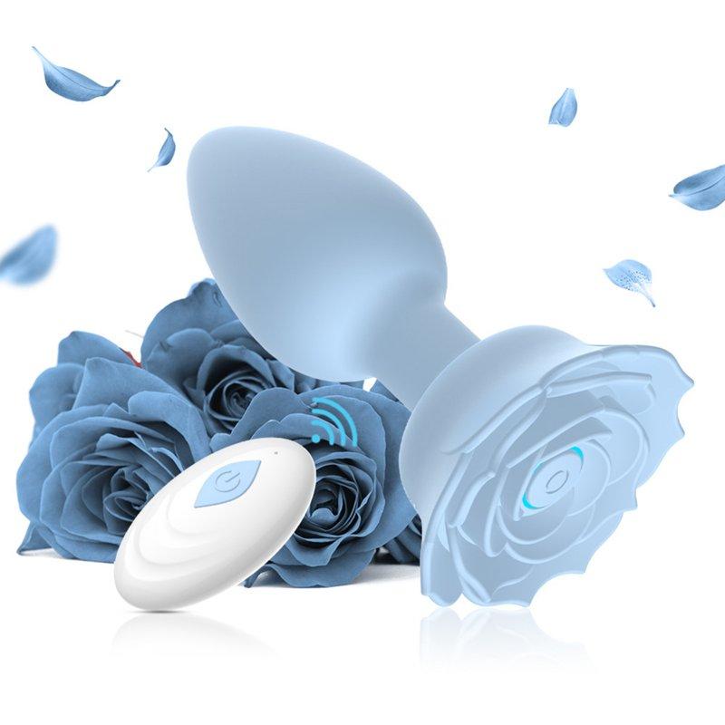 Vibrators |  Anal Vibrators Butt Plug 10 Modes Sex Toy Vibrating Rose Remote Control Rose Base Waterproof Silicone Rose Adult Toys Blue Remote Control Aluminum Foil Bag Adult Items Blue Remote Control Aluminum Foil Bag