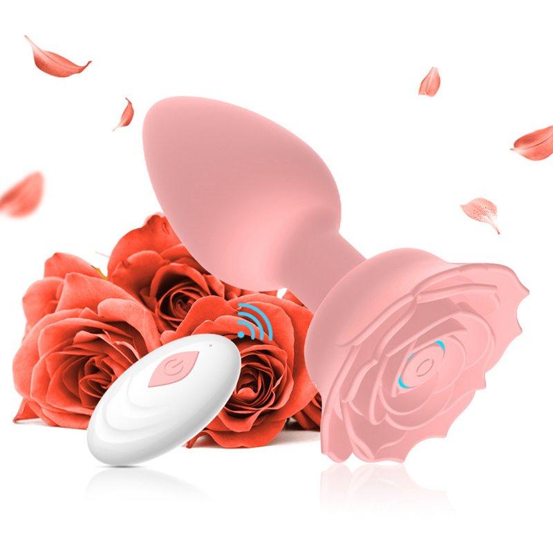 Vibrators |  Anal Vibrators Butt Plug 10 Modes Sex Toy Vibrating Rose Remote Control Rose Base Waterproof Silicone Rose Adult Toys Pink Remote Control Aluminum Foil Bag Adult Items Pink Remote Control Aluminum Foil Bag