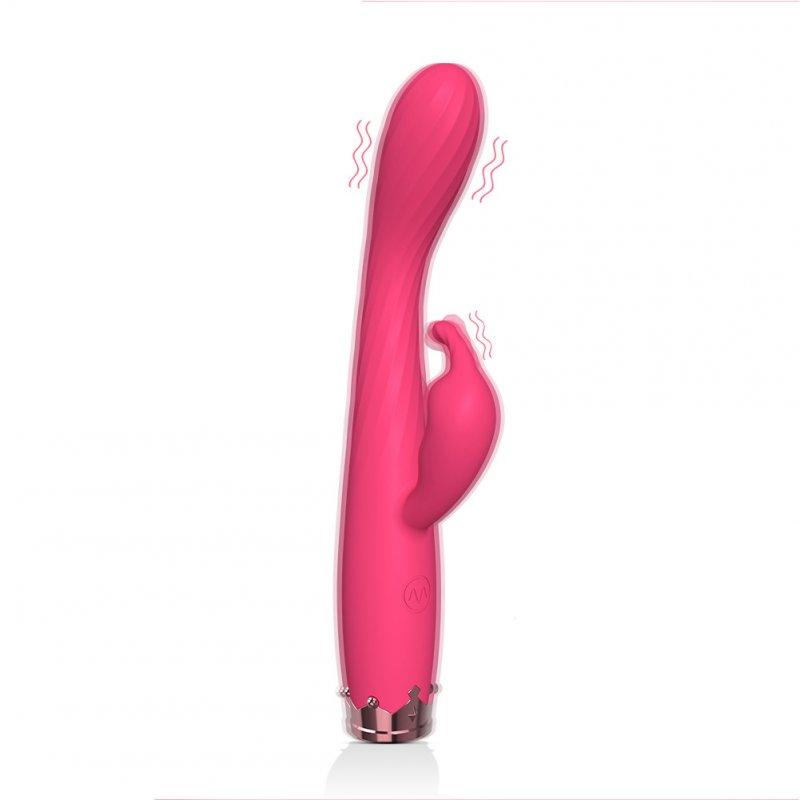 Vibrators |  Dual G-spot Vibrator Clitoral Stimulator Waterproof Female Masturbation Dildos Massage Tool Rechargeable Rose red Adult Items Rose red