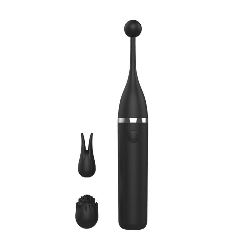 Vibrators |  Female Clitoris 3 Caps Replaceable Vibrator G Spot Masturbation Massage Sex Toy Suitable For Women Couples Adult Products Erotic black Adult Items Black