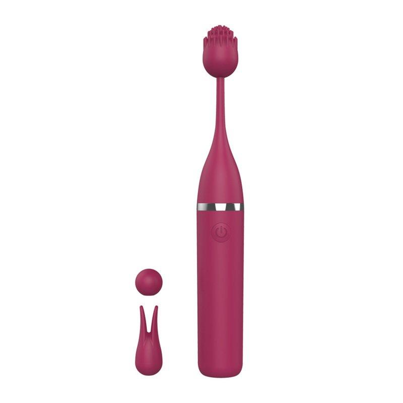 Vibrators |  Female Clitoris 3 Caps Replaceable Vibrator G Spot Masturbation Massage Sex Toy Suitable For Women Couples Adult Products Erotic rose red Adult Items Rose red