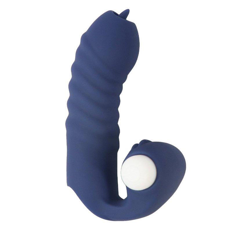 Vibrators |  Finger Cover Vibrator Tongue Licking Massager Sex Toys For Women G Spot Orgasm Clitoris Stimulate Couple Flirting Masturbator blue Adult Items Blue