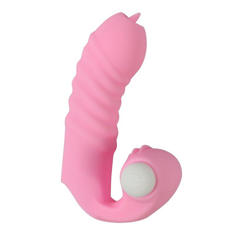 Vibrators |  Finger Cover Vibrator Tongue Licking Massager Sex Toys For Women G Spot Orgasm Clitoris Stimulate Couple Flirting Masturbator pink Adult Items Pink