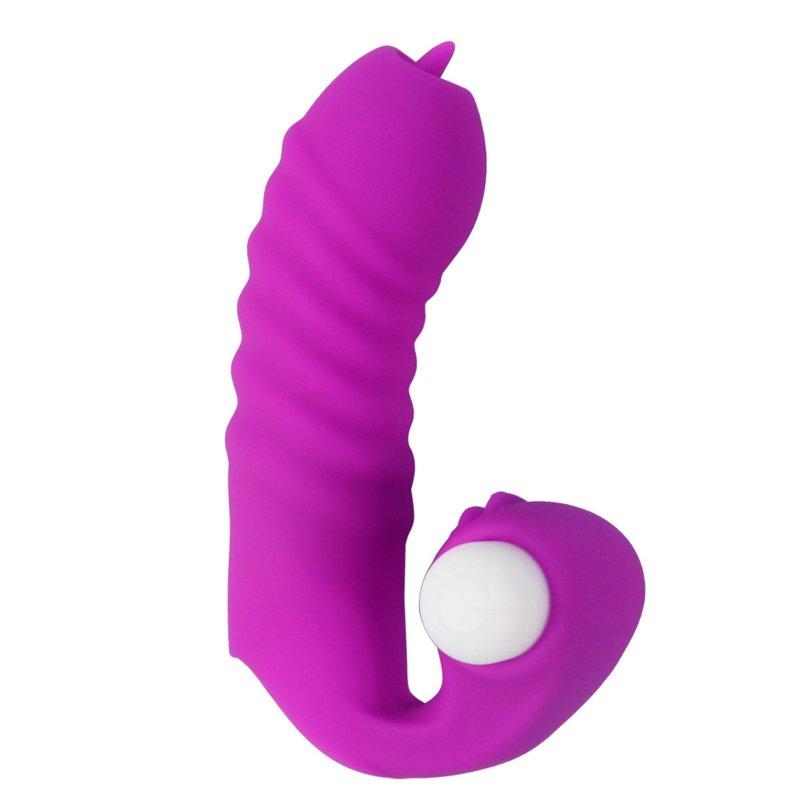 Vibrators |  Finger Cover Vibrator Tongue Licking Massager Sex Toys For Women G Spot Orgasm Clitoris Stimulate Couple Flirting Masturbator Purple Adult Items Purple