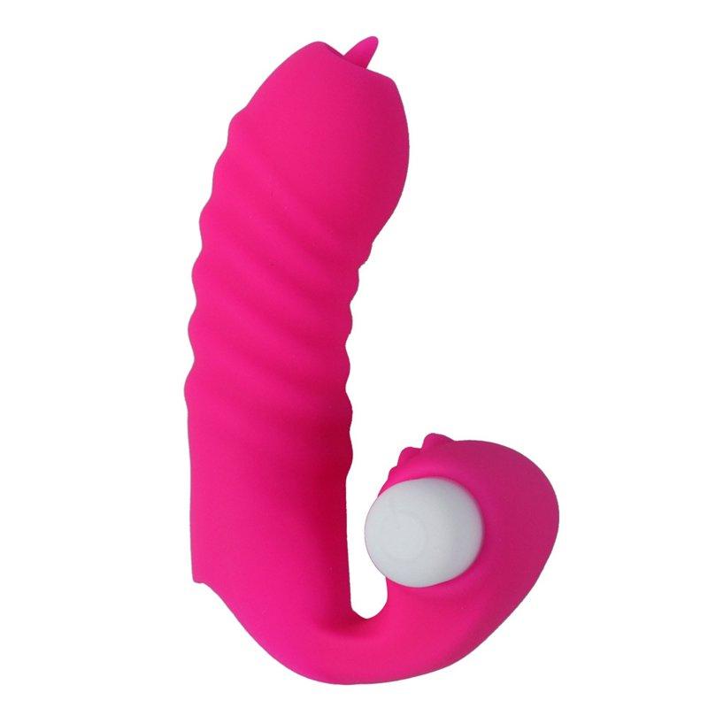 Vibrators |  Finger Cover Vibrator Tongue Licking Massager Sex Toys For Women G Spot Orgasm Clitoris Stimulate Couple Flirting Masturbator rose Red Adult Items Rose red