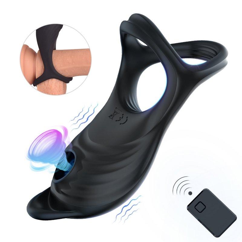 Vibrators |  Penis Vibrator Masturbator Clit Sucker Vibrator With 5 Modes Sucking Sex Vibrating Cock Ring Couples Sex Toys For Adult Couple black Adult Items Black