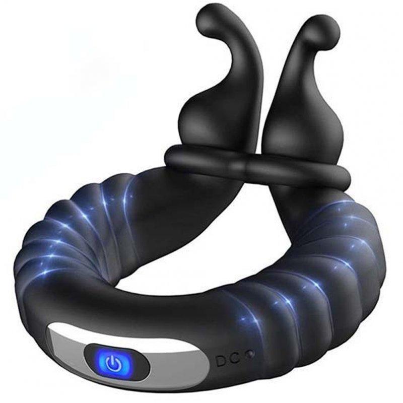 Vibrators |  Penis Vibrator Masturbator With 10 Modes Sex Machine Penis Delay Trainer Vibrating Cock Ring Couples Sex Toys black Adult Items Black