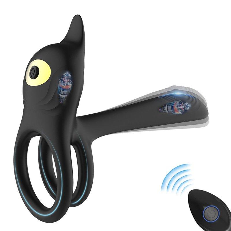 Vibrators |  Penis Vibrator Masturbator With 10 Speeds Sex Machine Penis Delay Trainer Vibrating Cock Ring Couples Sex Toys black Adult Items Black