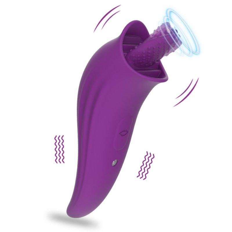 Vibrators |  Powerful Clit Sucker Vibrator Tongue Vibrating Nipple Sucking Blowjob Clitoris Stimulator With 8 Modes Sex Toys For Women Masturbator Purple Adult Items Purple