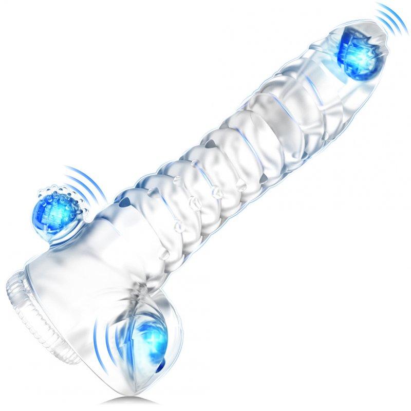 Vibrators |  Reusable Penis Sleeve Wireless Remote Control Vibration Penis Condom Extender Device Men Adult Sexy Toys 10 frequency-clear 3 beads Adult Items 10 frequency-clear 3 beads