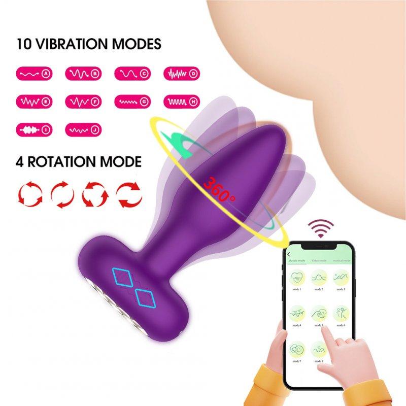 Vibrators |  Silicone Anal Plug Vibrator 9 Vibration Modes App Butt Plug Prostate Massager App, version Purple Adult Items APP, purple