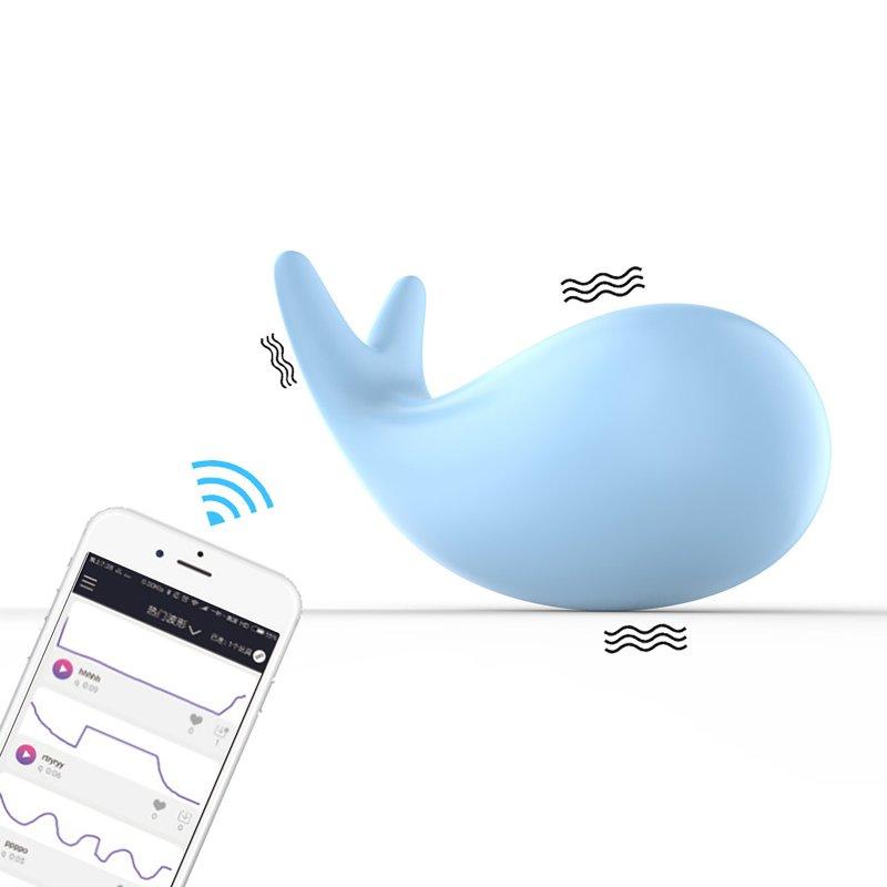 Vibrators |  Silicone Whale Shaped Vibrating Egg Waterproof 10-speed Adjustable G Spot Vibrator Female Panties Sex Toys APP version blue Adult Items APP version blue