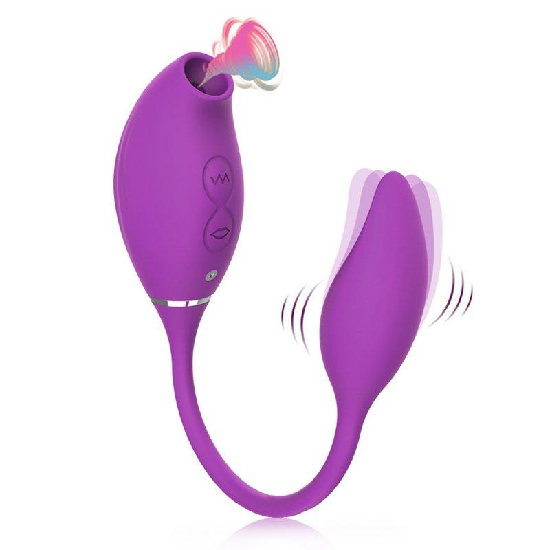 Vibrators |  Sucking Vibrator Adult Sex Toys Female Double Head Vibrators With 10 Modes Vibe Toy Personal Massager Stimulator For Women Purple Adult Items Purple